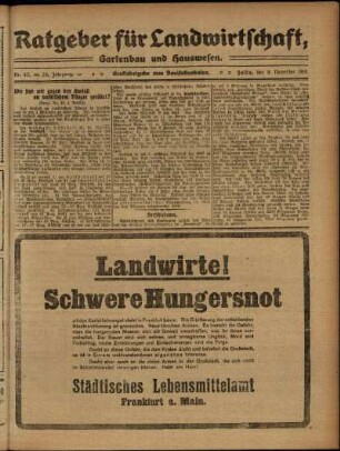 Zweite Ausgabe vom Sonntag, den 09. November 1919.