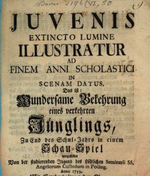 Juvenis Exstincto Lumine Illustratur