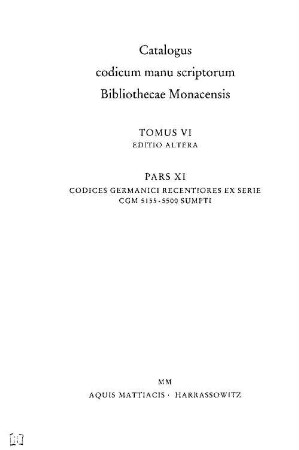 Die deutschen Handschriften der Bayerischen Staatsbibliothek München, 11. Die neuzeitlichen Handschriften aus Cgm 5155-5500