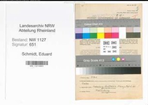 Entnazifizierung Eduard Schmidt , geb. 11.04.1902 (Metzgermeister)
