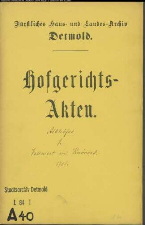 Althöfer, Johann Henrich zu Schötmar gegen Simon Henrich Vollmert und Knönert, Joh. Bernd zu Schötmar