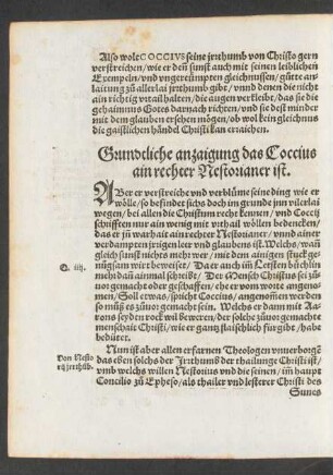 Grundtliche anzaigung des Coccius ain rechter Nestorianer ist.