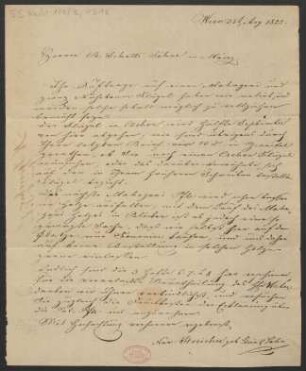 Brief an B. Schott's Söhne : 31.08.1825