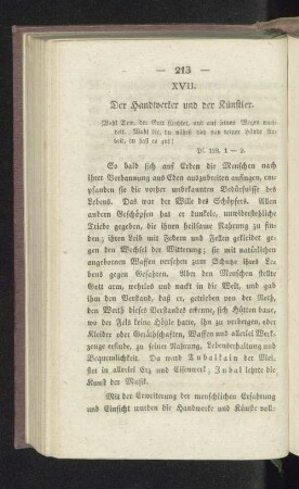 XVII. Der Handwerker und der Künstler.