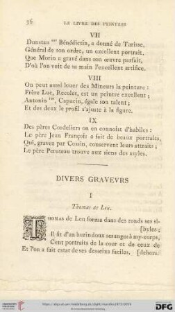 Divers graveurs (I-XVI)