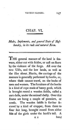 CHAPTER VI. - Modes, Implements, and general State of Husbandry