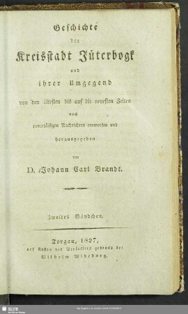 2: Geschichte der Kreisstadt Jüterbogk und ihrer Umgegend : von den ältesten bis auf die neuesten Zeiten