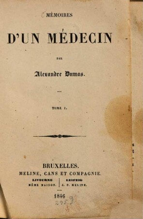 Mémoires d'un médecin, 1