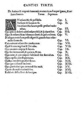 [Tonvs Septimvs.] De Animæ & corporis harmonia mutata in melius per ignem, & resurrectionem.