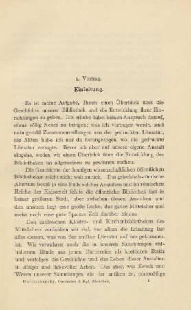 1. Vortag. Einleitung
