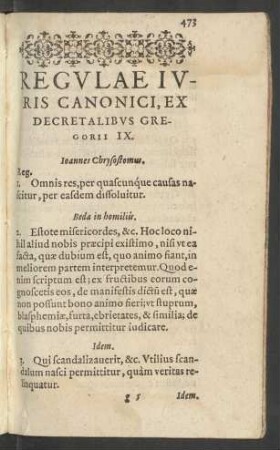 Regulae Iuris Canonici, Ex Decretalibus Gregorii IX.
