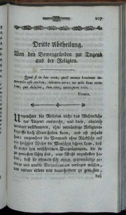 Dritte Abtheilung. Von den Beweggründen zur Tugend aus der Religion.