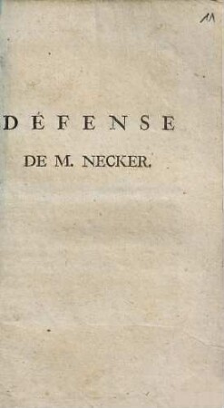 Défense de M. Necker