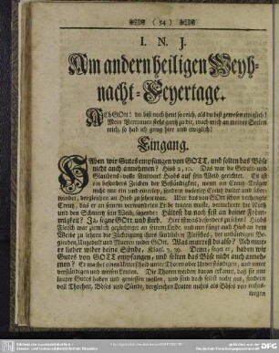 Am andern heiligen Weyhnacht-Feyertage