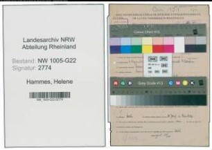 Entnazifizierung Helene Hammes , geb. 04.12.1890 (Geschaeftsinhaberin)