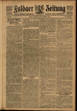 Zweite Ausgabe vom Samstag, den 23. September 1905.