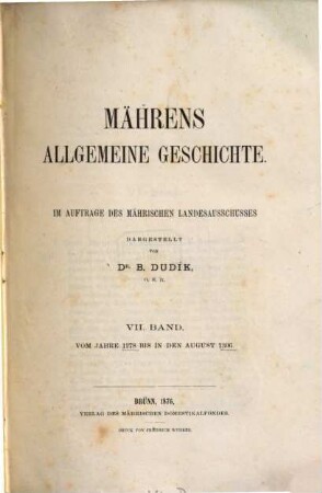 Mährens allgemeine Geschichte, 7. Vom Jahre 1278 bis in den August 1306