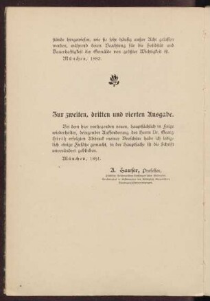 Zur zweiten, dritten und vierten Ausgabe.