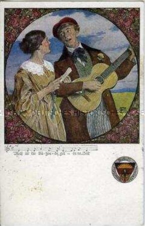 Liedillustration, Postkarte des Deutschen Schulvereins Nr.459