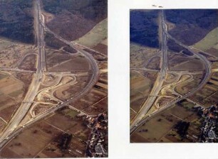 Autobahnstrecke Karlsbad, Modernisierung, Begradigung Blickrichtung Nord-West.