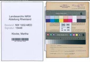 Entnazifizierung Martha Klocke , geb. 01.03.1911 (Krankenschw.)