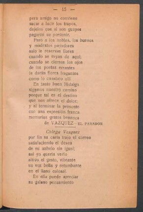 [Carta al] Colega Vázquez