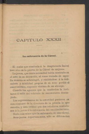 Capítulo XXXII - La enfermería de la Cárcel.