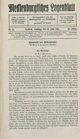 Nr. 22. Rostock, Sonntag, den 24. Juni 1917.