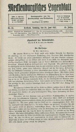 Nr. 22. Rostock, Sonntag, den 24. Juni 1917.