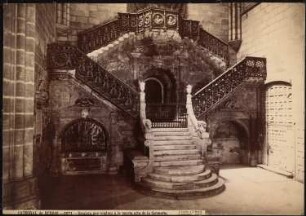 Kathedrale Santa Maria, Burgos Treppe zur Puerta de la Coroneria: Ansicht der Treppe zur Puerta de la Coroneria