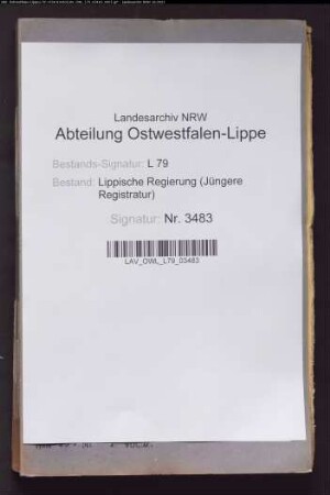 Kommunalwegebau Voranschläge und Rechnung des Amtes Oerlinghausen, Band 2