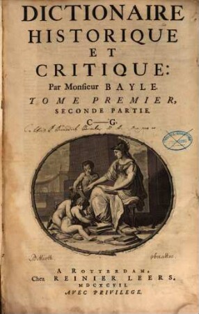Dictionaire Historique Et Critique, 1,2. C - G