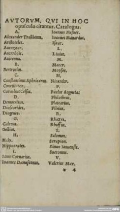 AUTORUM, QUI IN HOC opusculo citantur, Catalogus.