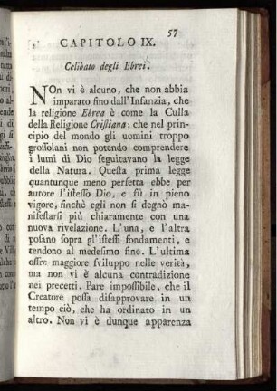 CAP. IX. Celibato degli Ebrei