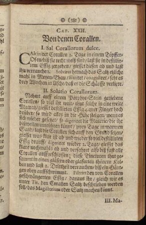 Cap. XXII. Von denen Corallen.