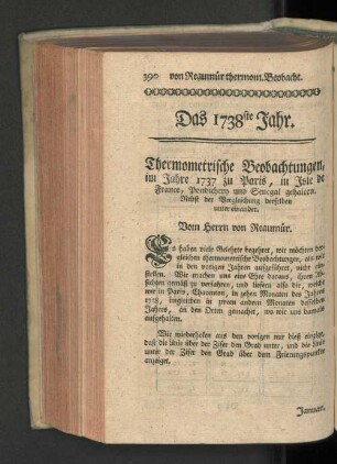 Thermometrische Beobachtungen, im Jahre 1737 zu Paris, in Isle de France, Pondichern und Senegal gehalten.
