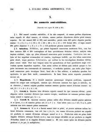 X. De numeris amicabilibus.