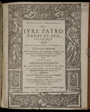 Disputatio Inauguralis De Iure Patronatus et Praesentatione