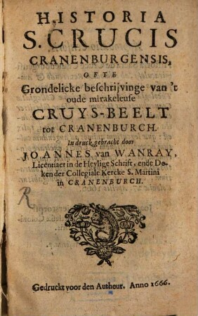 Historia S. Crucis Cranenburgensis