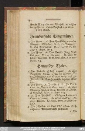 Hennebergische Silbermünzen.