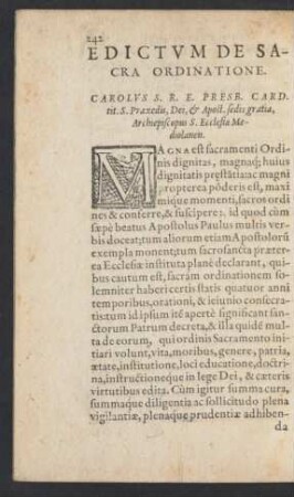 Edictum De Sacra Ordinatione.