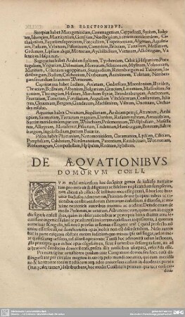 De Aquationibus Domorum Coeli.