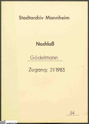 Lore [...] an [Johanna Gödelmann]