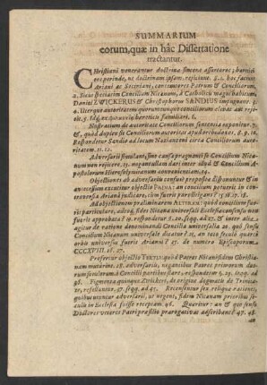 Summarium eorum in hac Dissertatione tractantur.