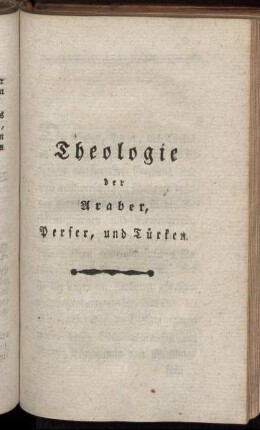 Theologie der Araber, Perser, und Türken.