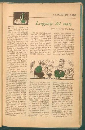 Lenguaje del mate : Charlas de cafe
