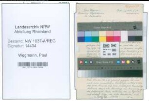 Entnazifizierung Paul Wegmann , geb. 29.06.1893 ()