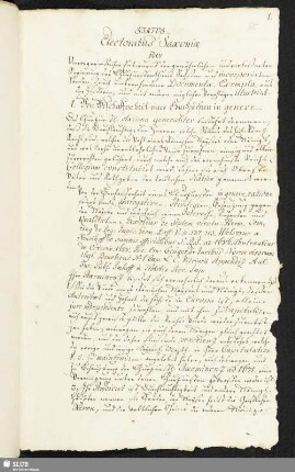 Status Electoratus Saxoniae oder Unvorgreifflicher Entwurff der gewöhnlichen und verbeßerten Regierung des ChurFürstenthums Sachßen [...].