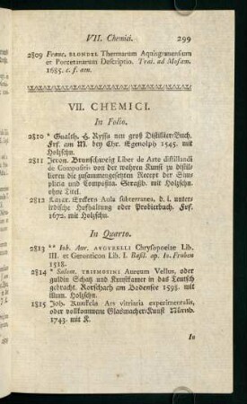 VII. Chemici.