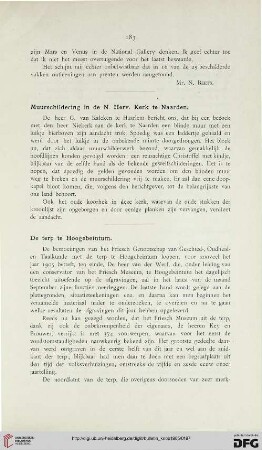 Muurschildering in de N. Herv. Kerk te Naarden - De terp te Hoogebeintum - Raad huis te Middelharnis - Vondsten bij Nijmegen - Oldenzaal
